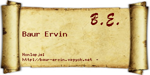 Baur Ervin névjegykártya